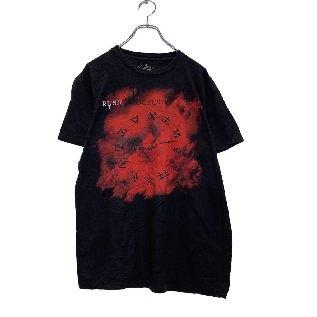 【中古】【古着】 Philcos 半袖 プリント Tシャツ M ブラック ラッシュ ロック バンT クロックワーク エンジェルズ 古着卸 アメリカ仕入 a507-6866