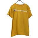 【中古】【古着】 champion 半袖 ロゴ プリントTシャツ S イエロー ホワイト チャンピオン 古着卸 アメリカ仕入 a507-6874