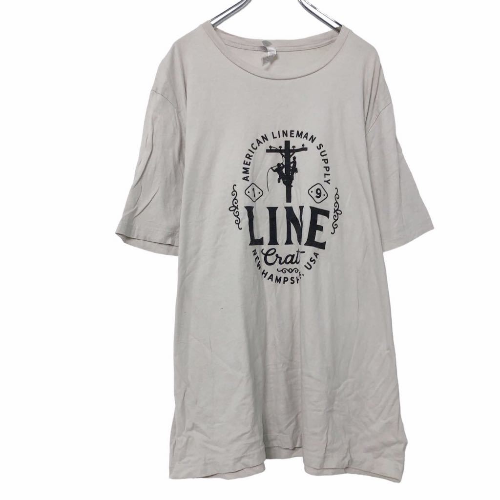 【中古】【古着】 BELLA ＋ CANVAS 半袖 プリントTシャツ 2XL ライトグレー ブラック ベラキャンバス ビッグサイズ 古着卸 アメリカ仕入 a507-6875