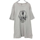 【中古】【古着】 BELLA + CANVAS 半袖 プリントTシャツ 2XL ライトグレー ブラック ベラキャンバス ビッグサイズ 古着卸 アメリカ仕入 a5...
