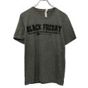 【中古】【古着】 CANVAS 半袖 プリントTシャツ S グレー ブラック カンバス 矢 BLACK FRIDAY 古着卸 アメリカ仕入 a508-5015