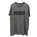 【中古】【古着】 PUMA 半袖 プリントTシャツ L グレー ブラック プーマ 文字 古着卸 アメリカ仕入 a508-5026