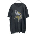 【中古】【古着】 半袖 プリントTシャツ XL ブラック ホワイト マスタード 人の名前 古着卸 アメリカ仕入 a508-5055