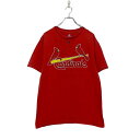 【中古】【古着】 majestic プリント Tシャツ M レッド マジェスティック cardinals 鳥 100% コットン シンプル 古着卸 アメリカ仕入...