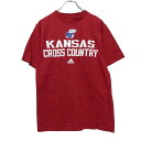 【中古】【古着】 adidas 半袖 プリントTシャツ XS レッド ホワイト ブルー アディダス KANSAS ジェイホークス わし 古着卸 アメリカ仕入 a...