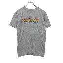 【中古】【古着】 Hurley 半袖 プリントTシャツ L ライトグレー オレンジ イエロー グリーン ハーレー サーフ スポーツ 古着卸 アメリカ仕入 a50...