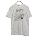 【中古】【古着】 MY SHIRT 半袖 プリントTシャツ M ホワイト ブラック レッド マイシャツ カナダ製 街 BANFF 古着卸 アメリカ仕入 a508...
