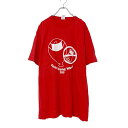 【中古】【古着】 PORT&COMPANY 半袖 プリント Tシャツ 2XL レッド ホワイト マスク コロナ キャラクター 古着卸 アメリカ仕入 a508-5...