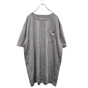 【中古】【古着】 Dickies 半袖 ポケットTシャツ 2XLTサイズ ビッグサイズ ディッキーズ ポリ100% 速乾性 グレー 古着卸 アメリカ仕入 a508-5395