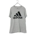 【中古】【古着】 adidas 半袖 ロゴ プリント Tシャツ M グレー ブラック アディダス シンプル カジュアル ユニセックス 古着卸 アメリカ仕入 a5...