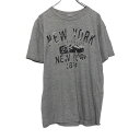 【中古】【古着】 GILDAN 半袖 プリントTシャツ M ライトグレー グレー ホワイト ギルダン NEWYORK 1624 古着卸 アメリカ仕入 a508-...