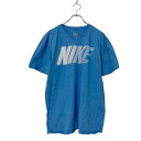 【中古】【古着】 NIKE 半袖ロゴプリントTシャツ L ブルー ホワイト ナイキ シンプル スポーツ ユニセックス 古着卸 アメリカ仕入 a508-5567