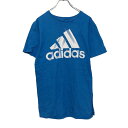 【中古】【古着】 adidas 半袖 プリントTシャツ M ブ