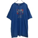 【中古】【古着】 FRUTT of the LOOM 半袖 プリントTシャツ XXL ブルー グレー レッド フルーツオブザルーム ビッグサイズ 古着卸 アメリ...