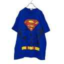 【中古】【古着】 SUPERMAN 半袖 プリント Tシャツ XL ブルー スーパーマン 変身 キャラクター ビッグサイズ 古着卸 アメリカ仕入 a508-5775