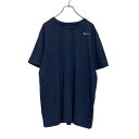  NIKE 半袖 ロゴ Tシャツ XL ネイビー ナイキ ビッグサイズ ワンポイント スポーツ 古着卸 アメリカ仕入 a508-5786