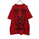  HITMAN 半袖 プリント Tシャツ XL レッド ヒットマン スカル ビッグサイズ 古着卸 アメリカ仕入 a508-5787