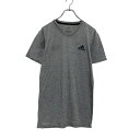  adidas 半袖 ロゴ Tシャツ S グレー ブラック アディダス ワンポイント スポーツ 古着卸 アメリカ仕入 a508-5788