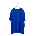 【中古】【古着】 UNDERARMOR 半袖 ロゴ プリント Tシャツ XL ブルー ブラック アンダーアーマー HEATGEAR スポーツ 古着卸 アメリカ仕...