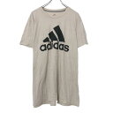 【中古】【古着】 adidas 半袖 プリントTシャツ XL ライトベージュ アディダス ビッグサイズ 古着卸 アメリカ仕入 a508-5948