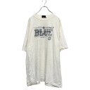 【中古】【古着】 SPRINGFIELD 半袖 ロゴ プリント Tシャツ L ホワイト ブルー シンプル カジュアル ヴィンテージ 古着卸 アメリカ仕入 a50...