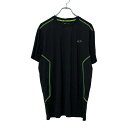 【中古】【古着】 champion 半袖 ロゴ プリント Tシャツ L ブラック 黄緑 チャンピオン スポーツ 速乾 DUODRY シンプル 古着卸 アメリカ仕...