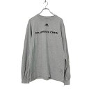 【中古】【古着】 adidas 長袖 ロング プリント Tシャツ M グレー ブラック アディダス コットン MIX COLUMBUS ロンT 古着卸 アメリカ...