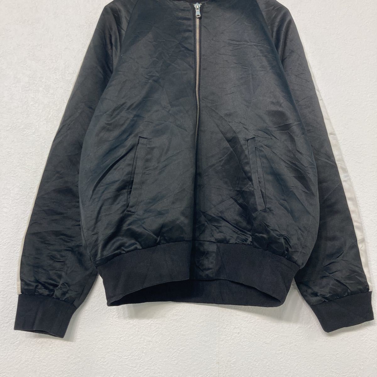 【中古】【古着】 FOREVER 21 ジップアップ ナイロン ジャケット M ブラック ホワイト フォーエバー21 ポケット 古着卸 アメリカ仕入 a509-5048