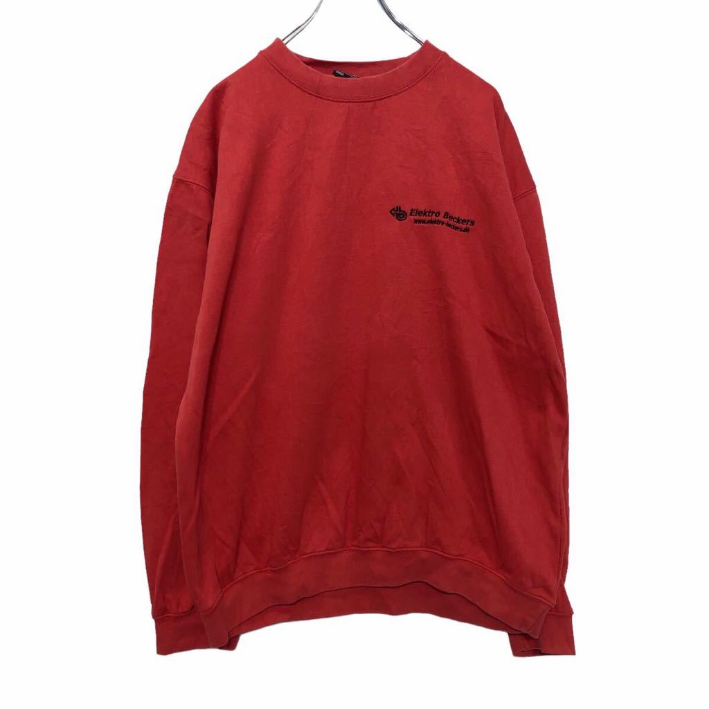 【中古】【古着】 JAMES&NICHOLSOS ロゴ スウェット トレーナー L レッド ブラック ジェームズアンドニコルソン シンプル 古着卸 アメリカ仕入 a509-5302