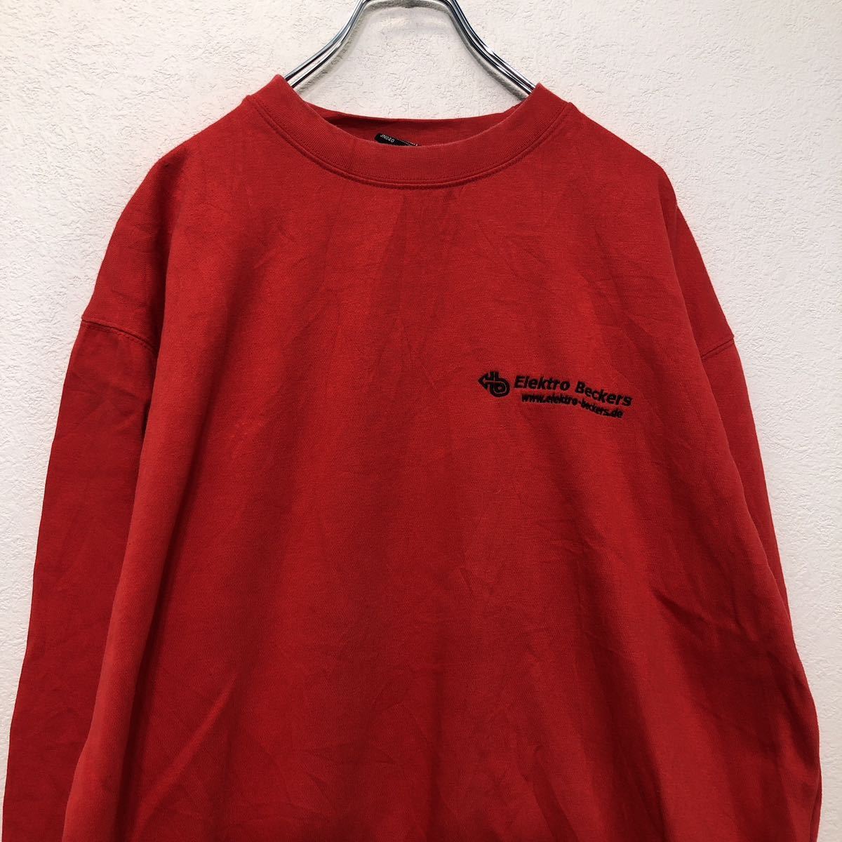 【中古】【古着】 JAMES&NICHOLSOS ロゴ スウェット トレーナー L レッド ブラック ジェームズアンドニコルソン シンプル 古着卸 アメリカ仕入 a509-5302