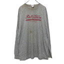 【中古】【古着】 FRUIT OF THE LOOM 長袖 プリント Tシャツ XL ライトグレー レッド フルーツオブザルーム 文字 古着卸 アメリカ仕入 a...
