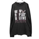 【中古】【古着】 PORT&COMPANY 長袖 プリント Tシャツ L グレー ホワイト ポートアンドカンパニー バックプリント 古着卸 アメリカ仕入 a50...