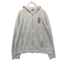 【中古】【古着】 Disney PARKS フリース ジャケット XL ホワイト グレー ディズニー ジップ フード ミニー 古着卸 アメリカ仕入 a509-6...