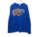 【中古】【古着】 DELTA 長袖 プリント Tシャツ M ブルー ホワイト オレンジ ジェットコースター ロンT ロングTシャツ 古着卸 アメリカ仕入 a51...