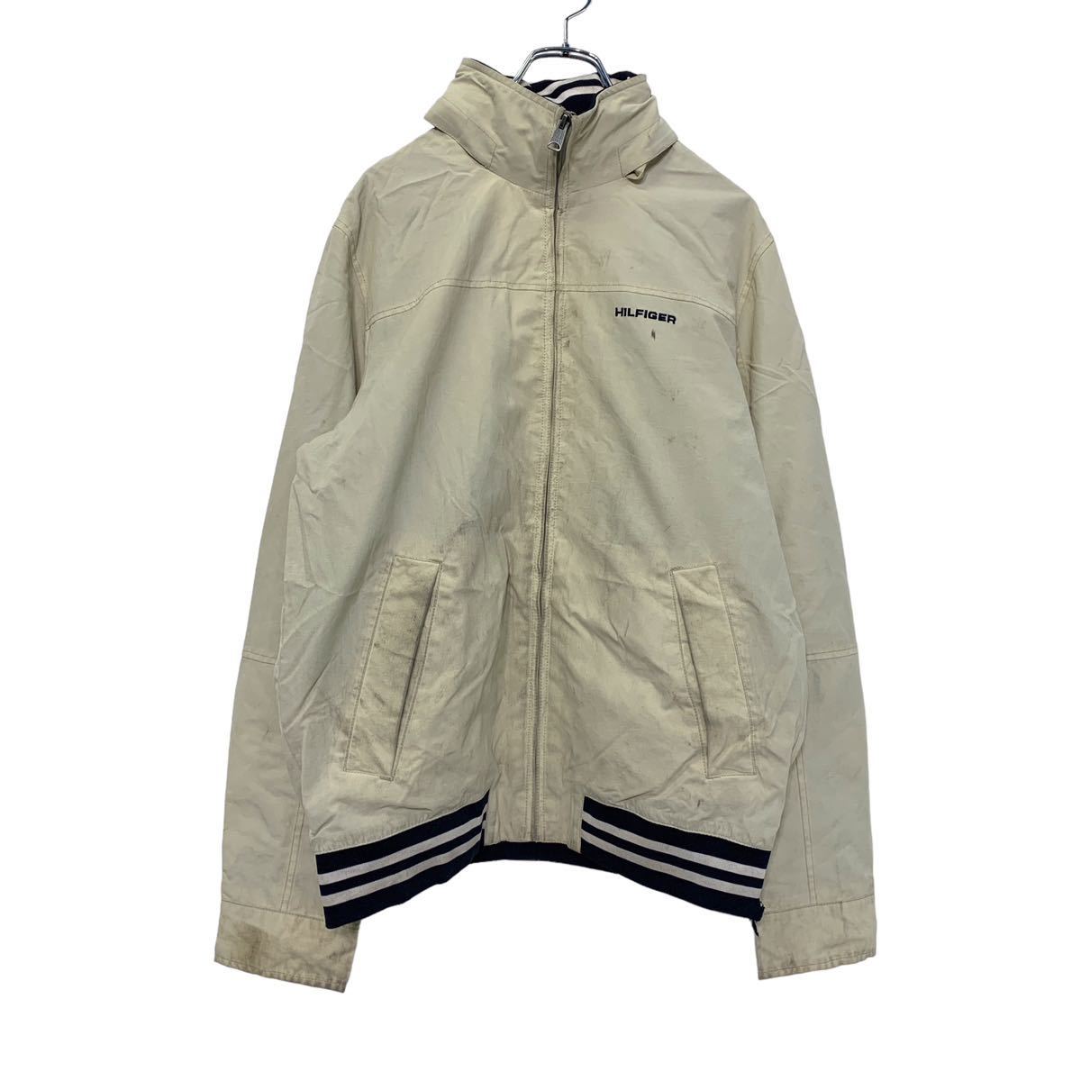 【中古】【古着】 TOMMY HILFIGER ナイロンジャケット S ベージュ トミーヒルフィガー 古着卸 アメリカ仕入 a510-5795