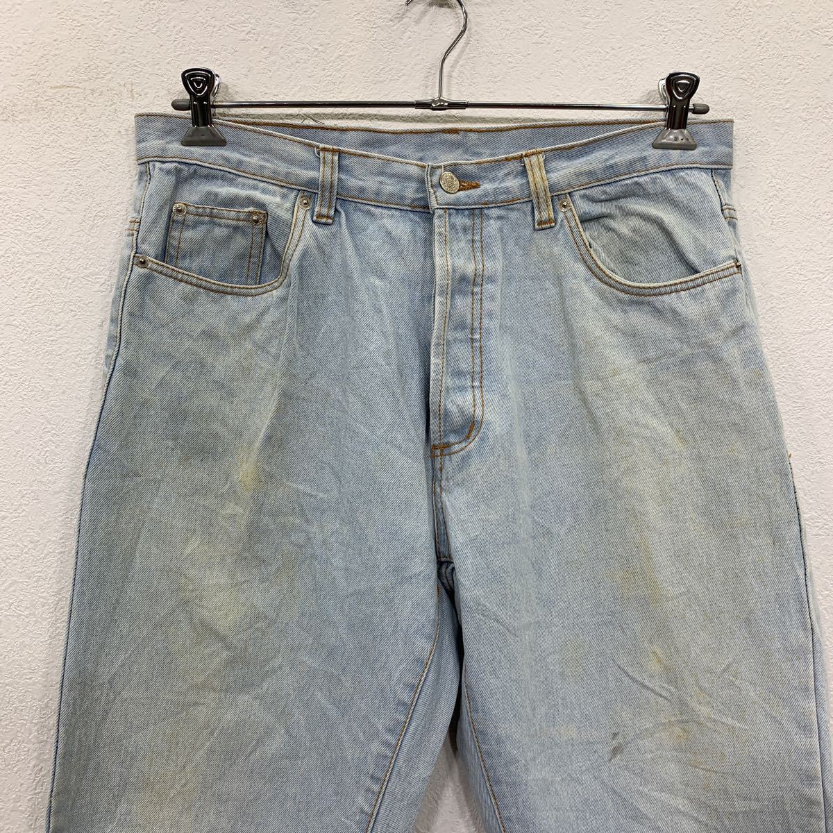 【中古】【古着】 BLUEBEN デニムパンツ W35 ライトブルー コットン 古着卸 アメリカ仕入 2310-454