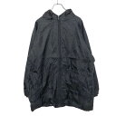 【中古】【古着】 OUTERWEAR ナイロン ジャケット 10 XL~ ブラック アウトウェア ジップアップ フーディ ポケット 裏起毛 古着卸 アメリカ仕入 a510-6246