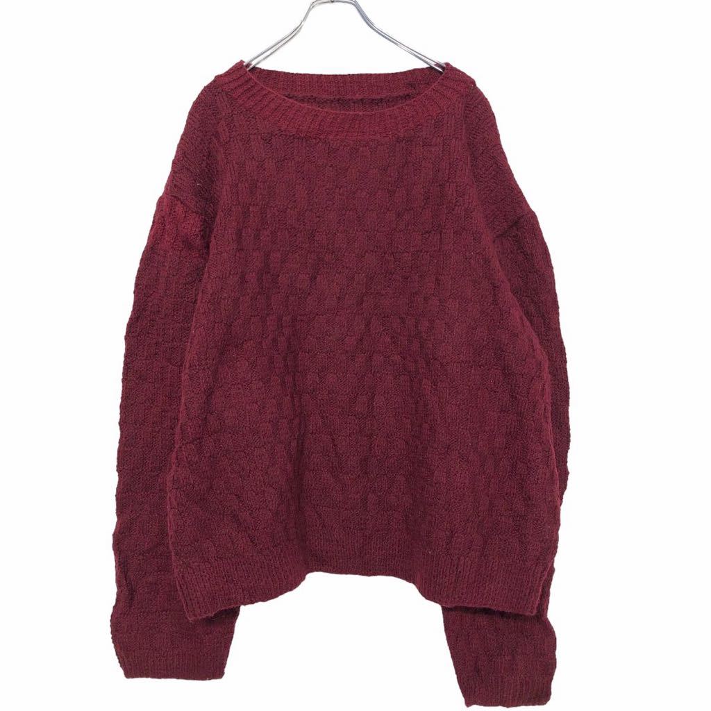 【中古】【古着】 ニット セーター XXL ワインレッド ビッグサイズ 古着卸 アメリカ仕入 a510-6415