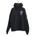 【中古】【古着】 Hanes プリント スウェット パーカー M ブラック ヘインズ プルオーバー バックプリント 馬 古着卸 アメリカ仕入 a510-6454