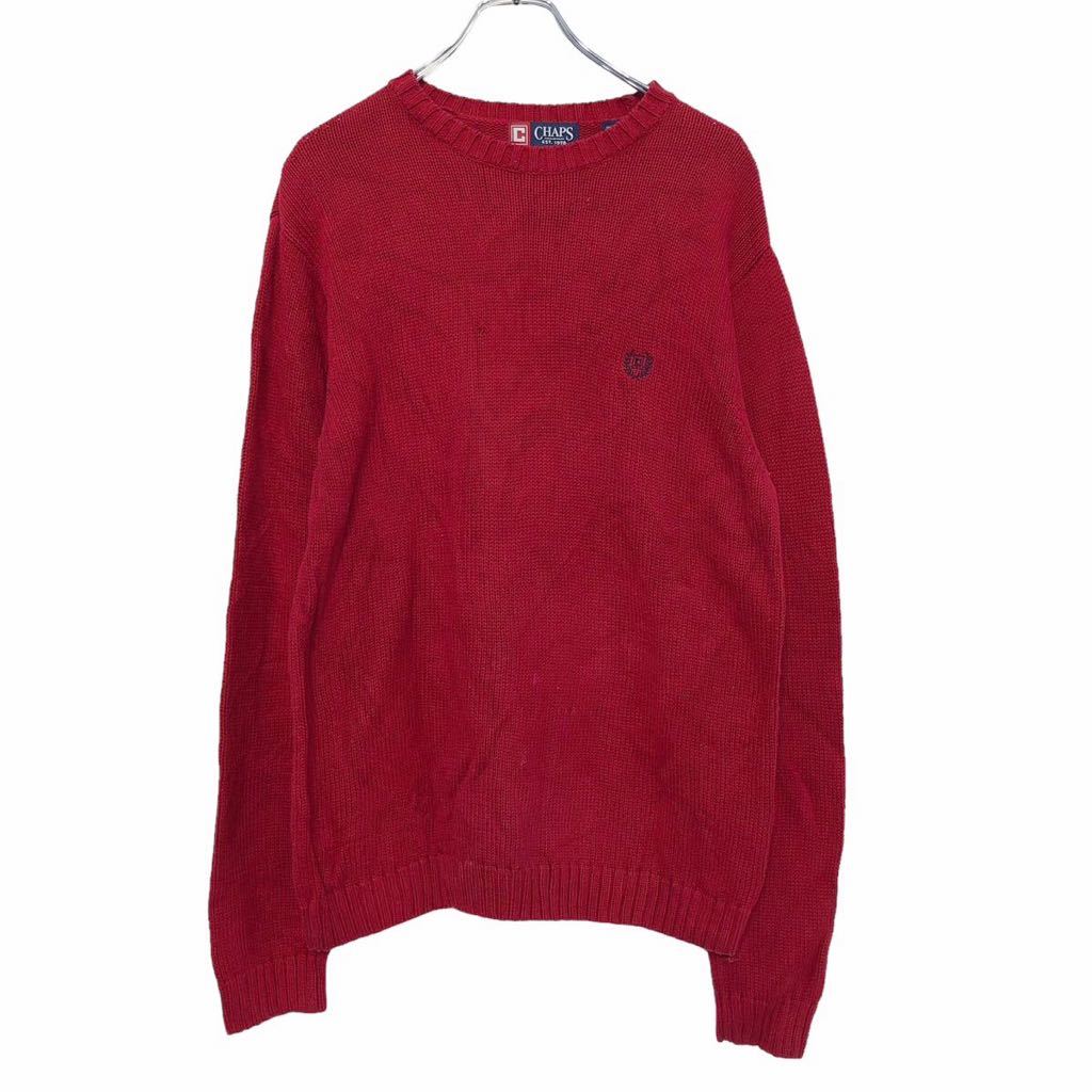 ★★複数点購入の場合は、1点分の送料で同梱発送致します。★★（合計金額が3,980円(税込)以上の場合は、送料無料となります。)商品に興味をもって頂き、誠に有難うございます。恐れ入りますが最後までお読み頂き、ご了承の上ご購入下さい。アメリカから輸入した チャップス セーター の販売です。【商品説明】※色やデザインは画像をご覧ください。【サイズ】（海外規格の為、基本的には大きめのサイズ感となりますが、詳細は実寸をご参照ください。)サイズ表記にてM実寸着丈 69cm肩幅 50cm身幅 54cm袖丈 54cm(袖下から計測)・素人採寸の為、誤差についてはご容赦下さい。・着用感につきましては普段着用されているものとの実寸を比較して参考にされてください。【状態】状態確認 B〜C ランク品 前身頃にダメージと汚れがあります。 左袖に汚れがあります。《ランク》A-デッドストックや未使用に近い状態B-使用感はあるが綺麗な状態C-使用感があり多少の汚れがある状態D-使用感があり汚れや破れがある状態（上記ランクは弊社基準でのランク付けとなります。あくまでも参考として頂き、詳細は画像をご確認の上、ご購入ください。また、見落としによる目立たない穴、ほつれ、破れ、汚れ等のダメージ品が混入している場合もございますことをご理解の上、ご購入をお願い致します。）・全体的に使用感はありますが着用に問題はありません。・未洗濯品です。・保管上の折りジワと、ベール品によるシワはご容赦下さい。・状態に特に敏感な方のご購入はご遠慮下さい。※不明な点がありましたらお気軽に、ご質問下さい。【発送】佐川急便で発送します。※（沖縄及び一部離島へはヤマト運輸で発送する場合があります）★★複数点購入の場合は、1点分の送料で同梱発送致します。★★（合計金額が3,980円(税込)以上の場合は、送料無料となります。)【ご注意】・購入後はノークレーム＆ノーリターンにて、お願い致します。（返品は一切お受けできません。）・古着、usedの特性等を充分にご理解頂ける方のご購入に限らせて頂きます。 古着にご理解の無い方、状態に特に敏感な方のご購入はご遠慮下さい。・サイズ感につきましては普段着用されているものとの実寸を比較して参考にされてください。・できるだけ現物に近い色味をお伝えできるように気を付けておりますが、撮影環境や使用するモニターによっては、商品と画像に若干の色誤差が生じますことをご了承ください。【営業について】 誠に勝手ながら、土曜、日曜、祝日、年末年始、ゴールデンウィークはお休みとさせて頂きます。また、お客様へのご対応時間は基本的には営業日の9:00〜17：00までになります。ご対応時間外や休業日にご購入いただいた商品や、ご質問など、頂いたご連絡への返信が滞る場合がございます。ご連絡、発送は休業明けより順次行っていきますのでご了承よろしくお願いいたします。★新商品、毎日大量入荷中です!!!20231030-0