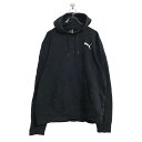 【中古】【古着】 PUMA ロゴ スウェット パーカー L ブラック プーマ プルオーバー 古着卸 アメリカ仕入 a510-6543