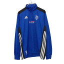 【中古】【古着】 adidas ジャージ M ブルー ブラック ホワイト アディダス ハーフジップ プリント ロゴ 古着卸 アメリカ仕入 a510-6556