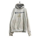 【中古】【古着】 Champion プリント スウェット パーカー L ホワイト チャンピオン プルオーバー 古着卸 アメリカ仕入 a511-5016