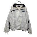 【中古】【古着】 TACCHINI ジップアップ ナイロン ジャケット M ホワイト ネイビー レッド ポケット 古着卸 アメリカ仕入 a511-5067