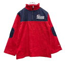 【中古】【古着】 NFL フリース プルオーバー ジャケット 10 120~ レッド ブラック キッズ アメフト ハーフジップ ロゴ 古着卸 アメリカ仕入 a511-5381