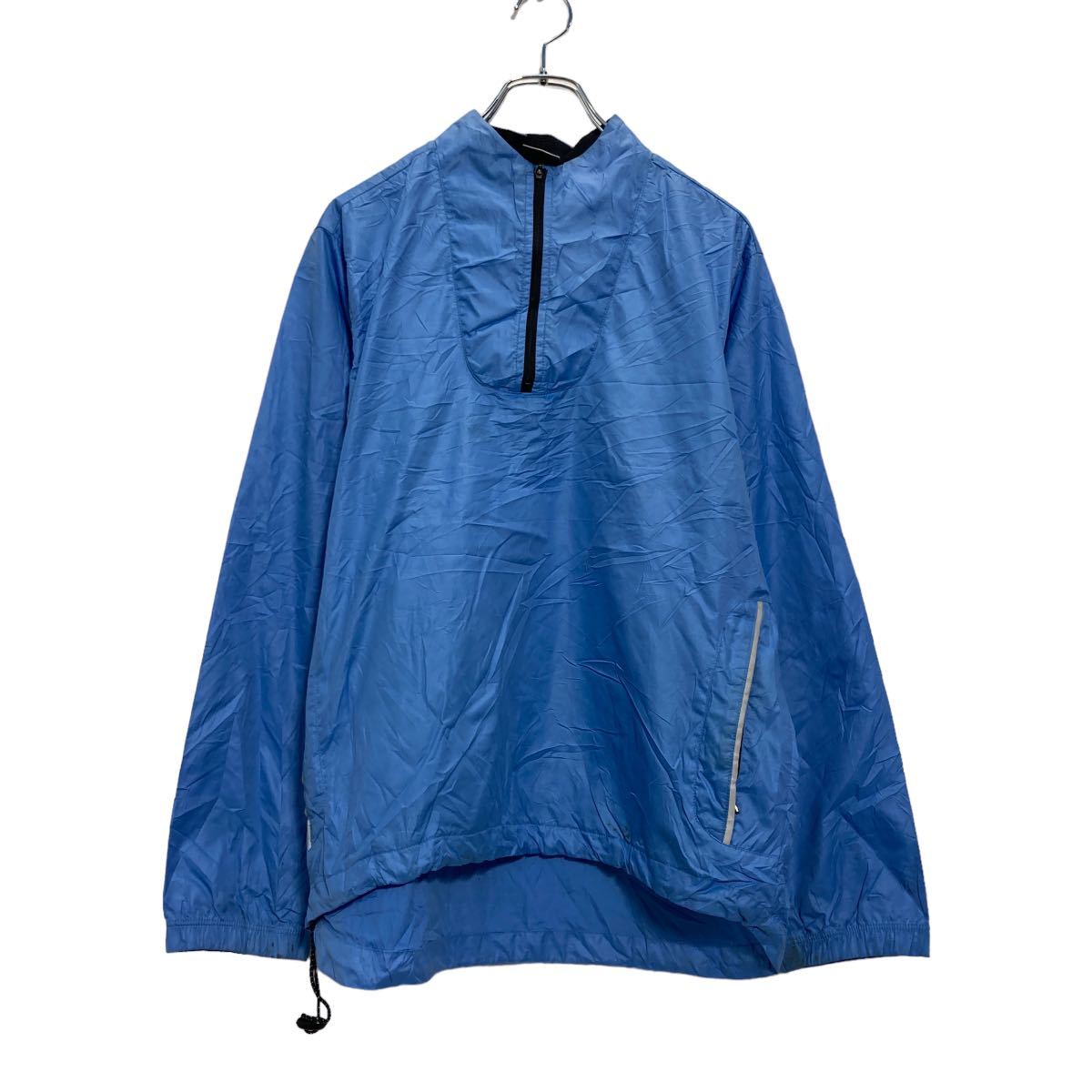 【中古】【古着】 NIKE ハーフジップ ナイロン ジャケット M ライトブルー ブラック ナイキ 裏地メッシュ 古着卸 アメリカ仕入 a511-5542