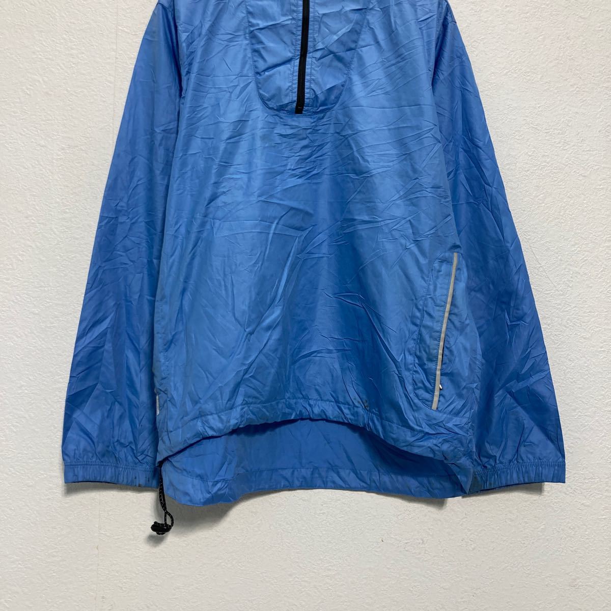 【中古】【古着】 NIKE ハーフジップ ナイロン ジャケット M ライトブルー ブラック ナイキ 裏地メッシュ 古着卸 アメリカ仕入 a511-5542