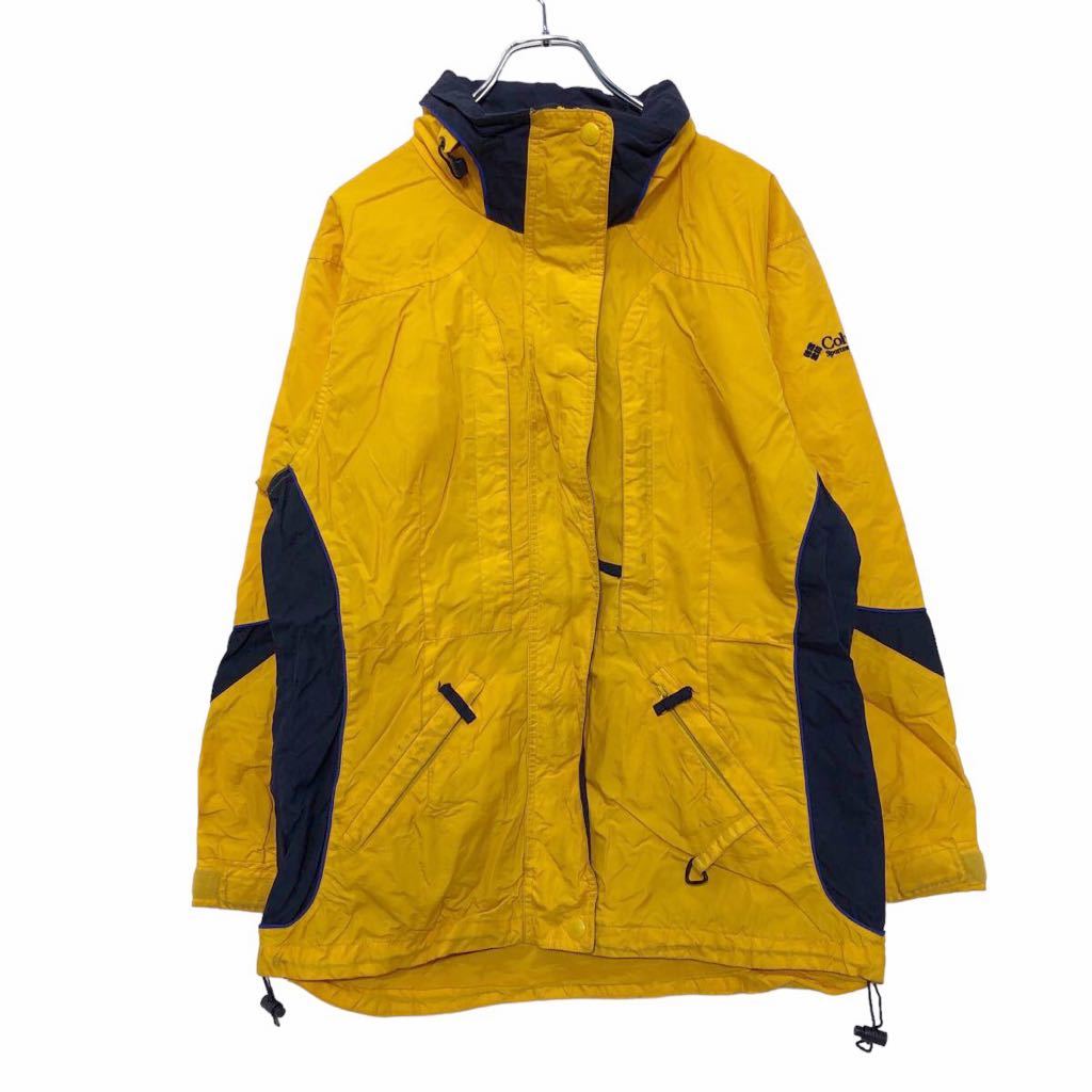 【中古】【古着】 Columbia マウンテン ジャケット レディース S マスタード ネイビー コロンビア ジップアップ ボタン 古着卸 アメリカ仕入 a511-5564