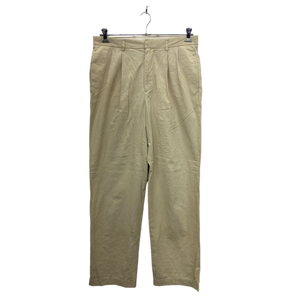【中古】【古着】 TOMMY HILFIGER スラックスパンツ W34 トミーヒルフィガー タック入り コットン ベージュ 古着卸 アメリカ仕入 2311-1298