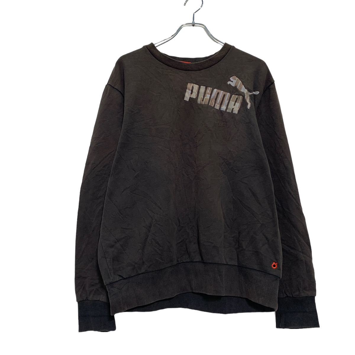 【中古】【古着】 PUMA ロゴ スウェット トレーナー L グレー ホワイト プーマ 裏起毛 古着卸 アメリカ仕入 a512-5220